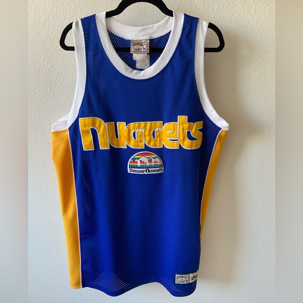 Vintage Denver Nuggets Majestic Hardwood Classics Throwback Jersey Size L